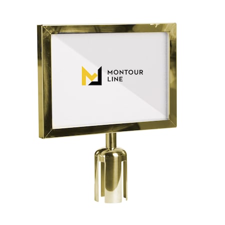 Stanchion Post Top Sign Frame 8.5x11 H Pol Brass, PLEASE ENTER HERE